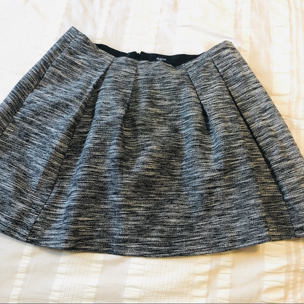 Madewell grey tweed pleated skirt